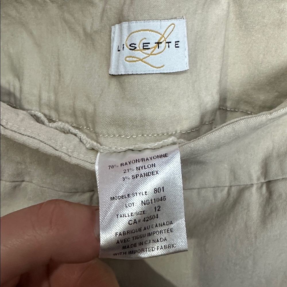 Lisette Beige Slim Ankle women Pants – Size 12 - Picture 7 of 10